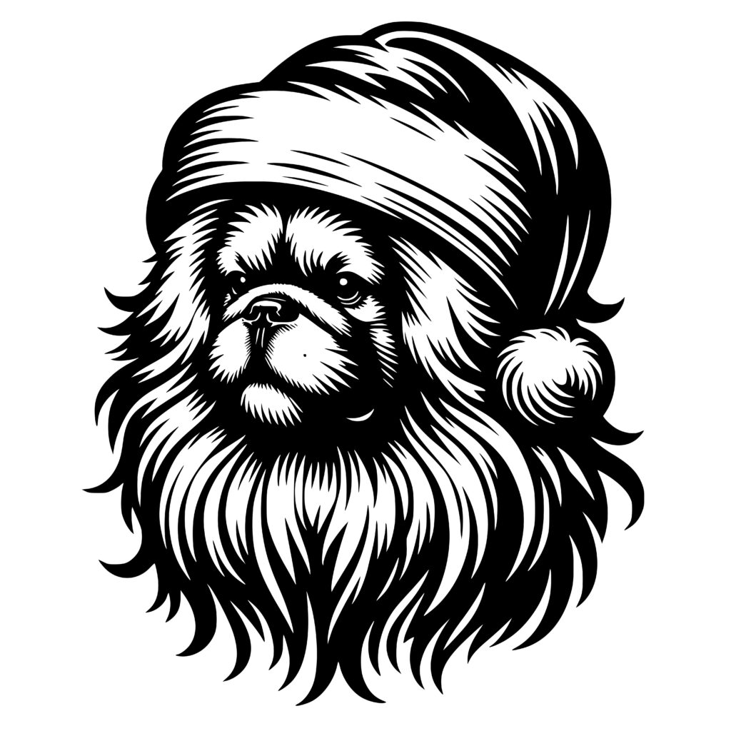 Fluffy Festive Pekingese SVG File for Cricut, Silhouette, Laser