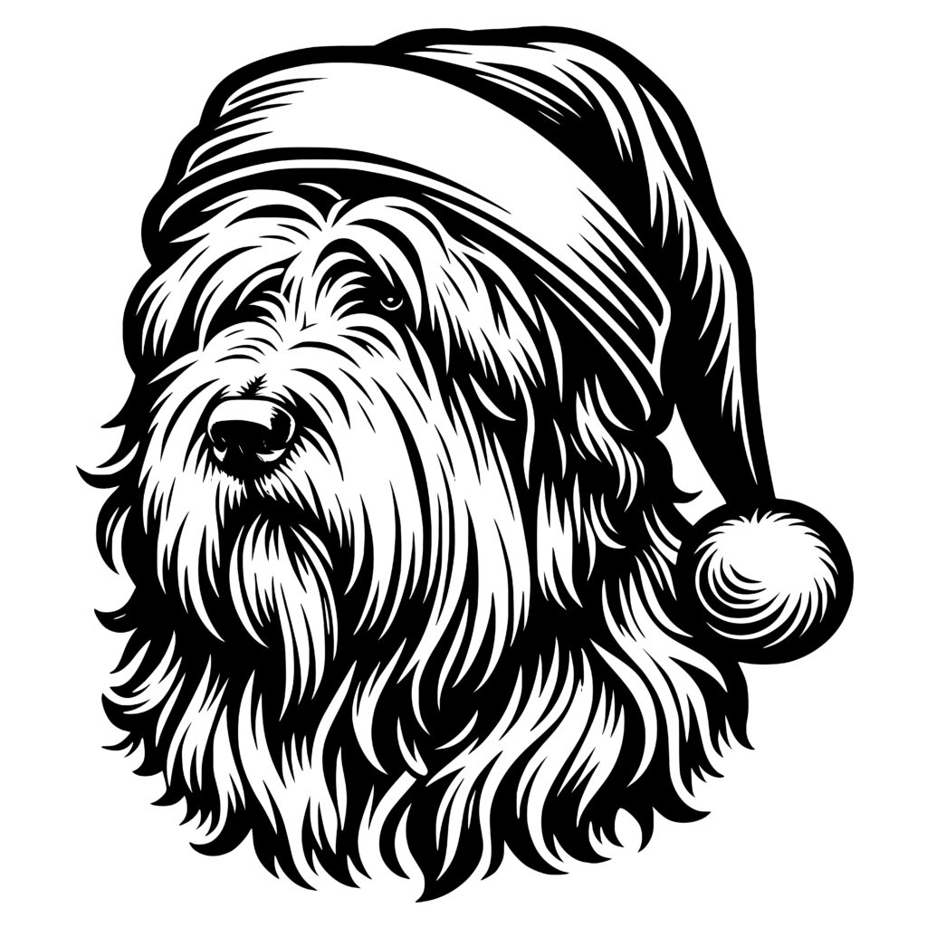 Festive English Sheepdog SVG File: Christmas Dog Image for Cricut ...