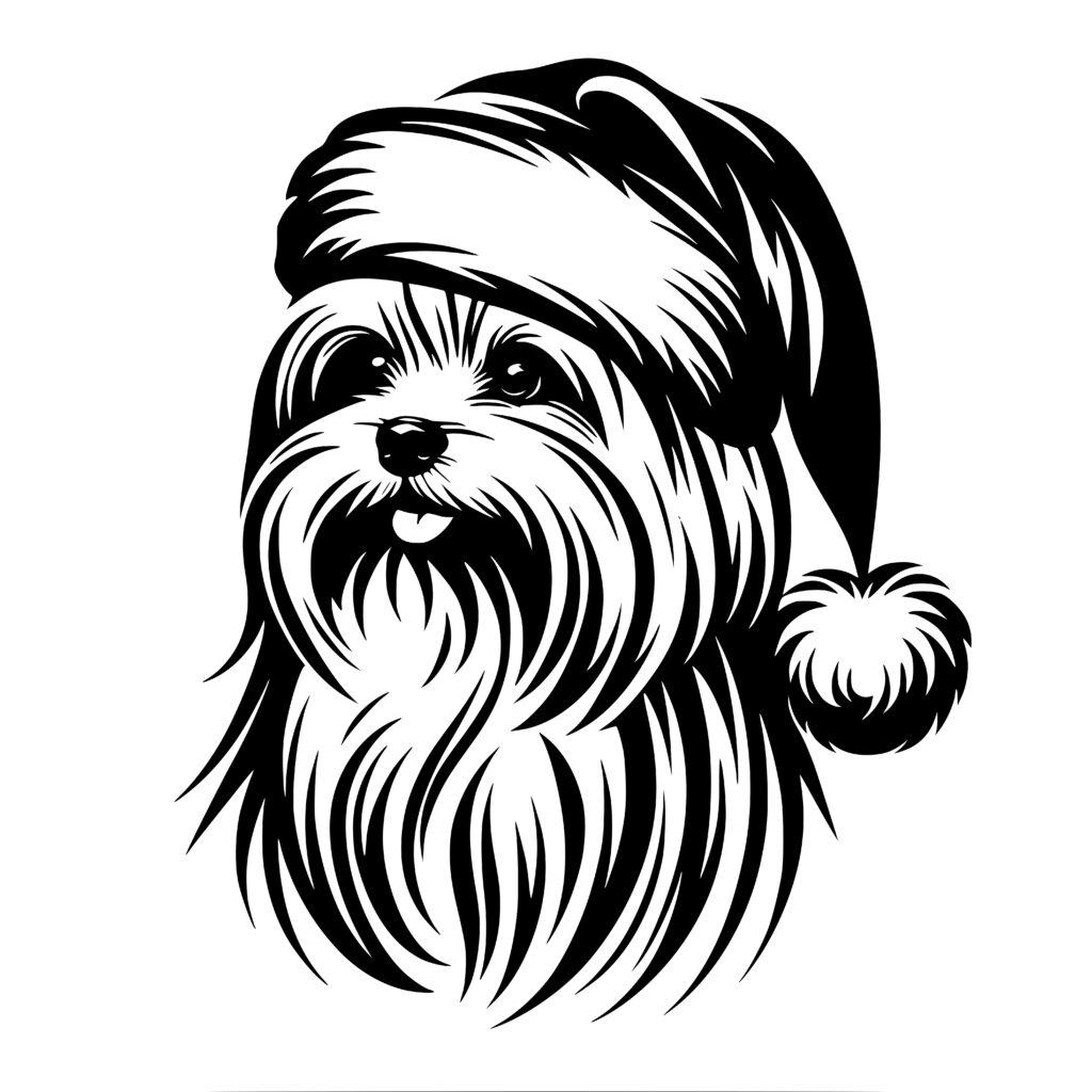 Maltese Santa Pup SVG File: Christmas Dog Image for Cricut and Silhouette