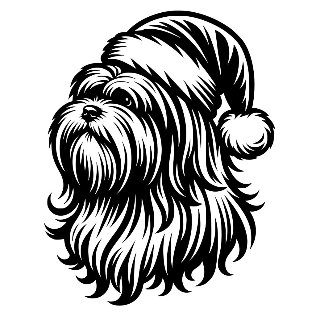 Instant Download Festive Lhasa Apso SVG File for Cricut, Silhouette