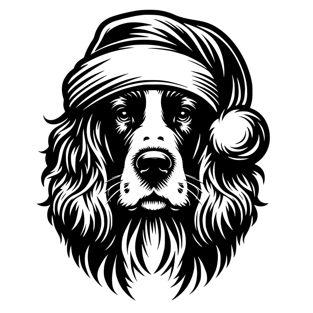 Santa Hat English Springer SVG for Cricut, Silhouette, Laser Machines