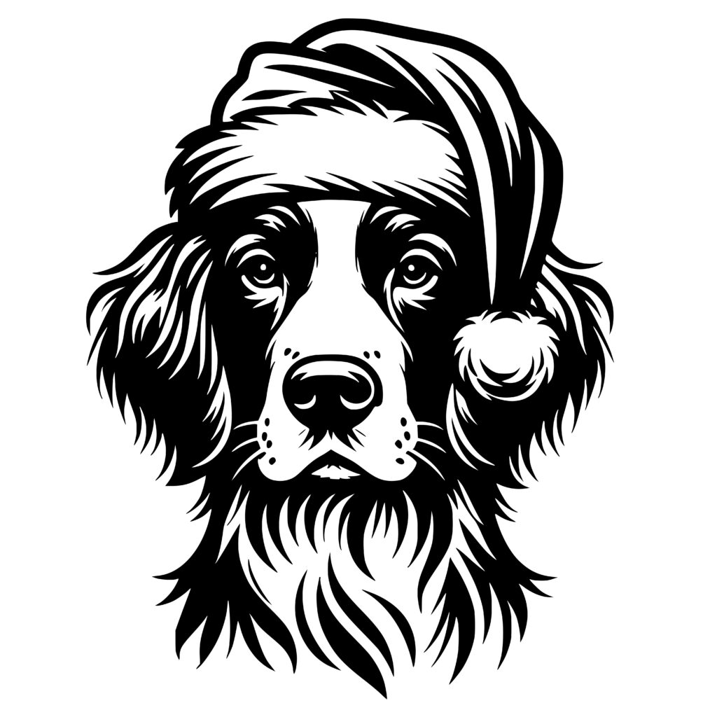 Brittany Spaniel Santa Pup SVG File for Cricut, Silhouette, Laser