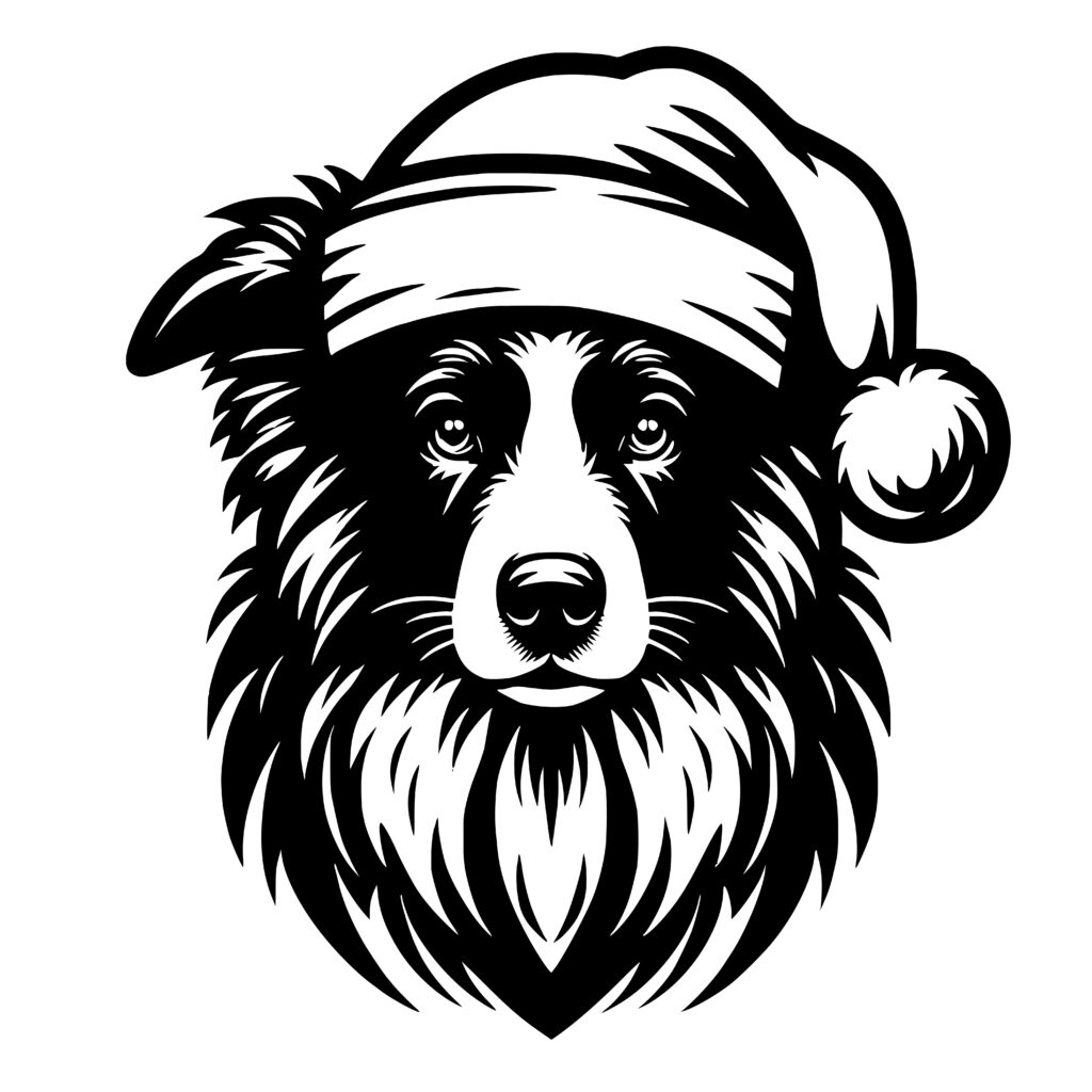 Festive Border Collie SVG File for Cricut, Silhouette, Laser Machines