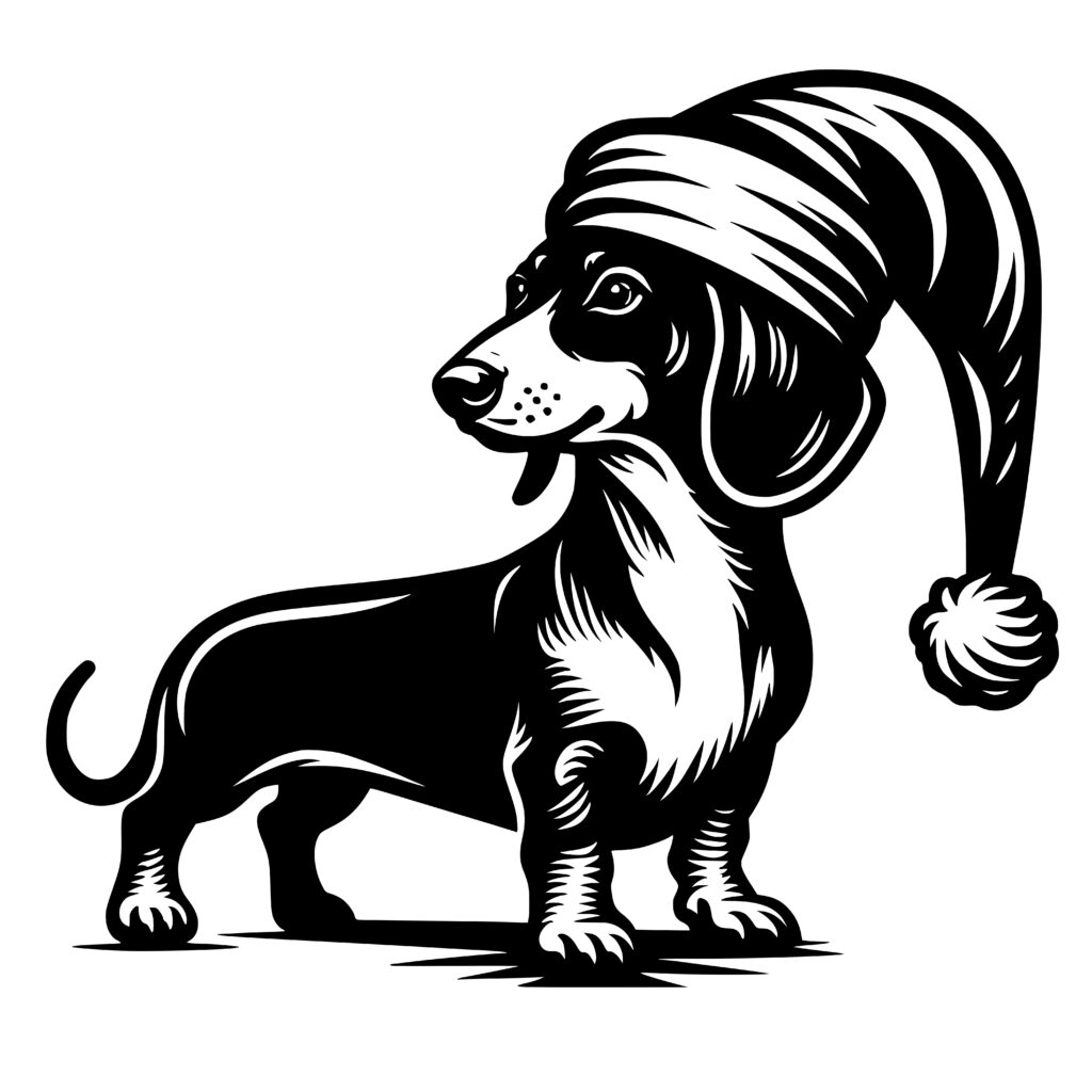 Christmas Dachshund SVG File Instant Download for Cricut, Silhouette