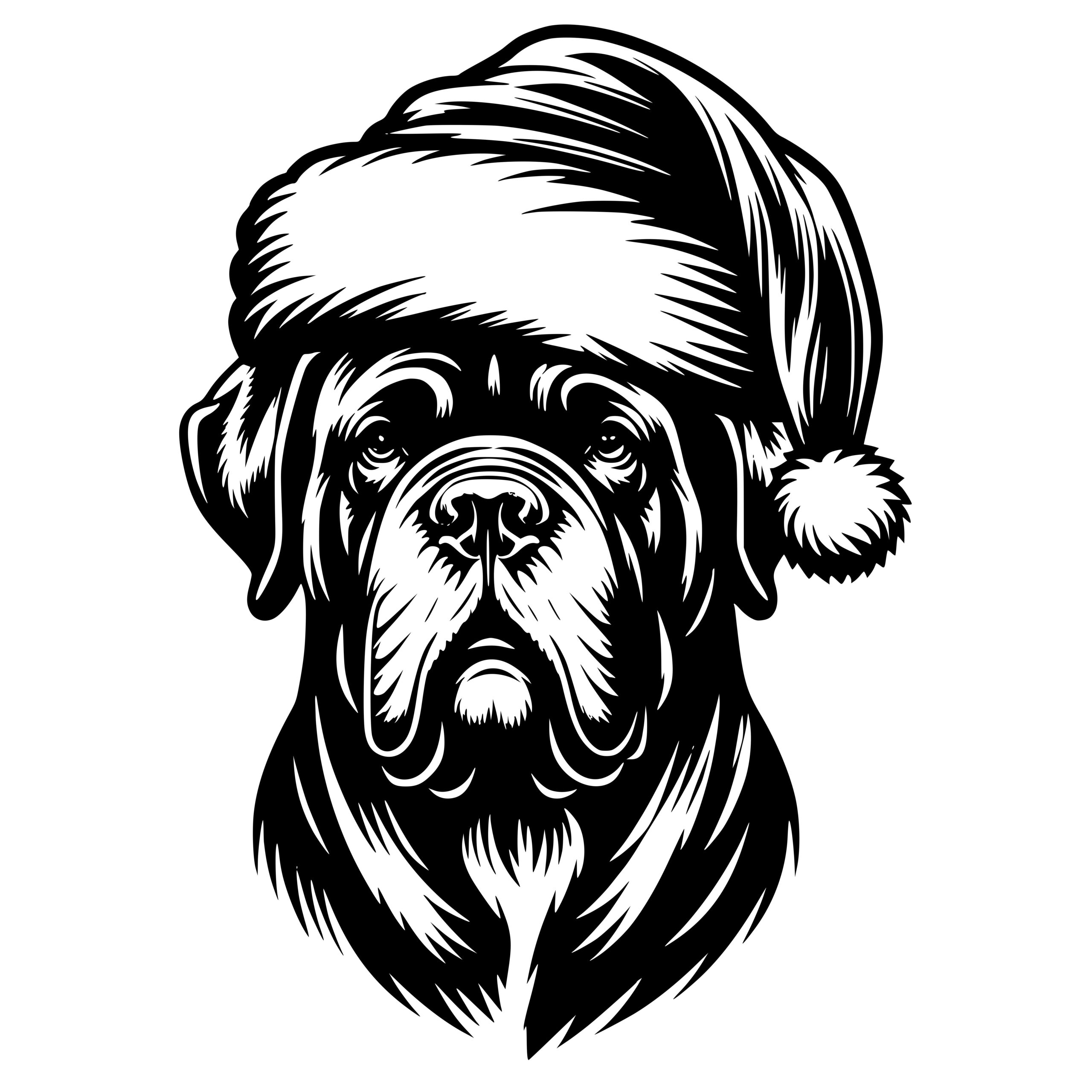 Mastiff Santa DogTags: SVG Files for Cricut, Silhouette, Laser Machines