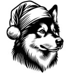 Christmas Elkhound Dog