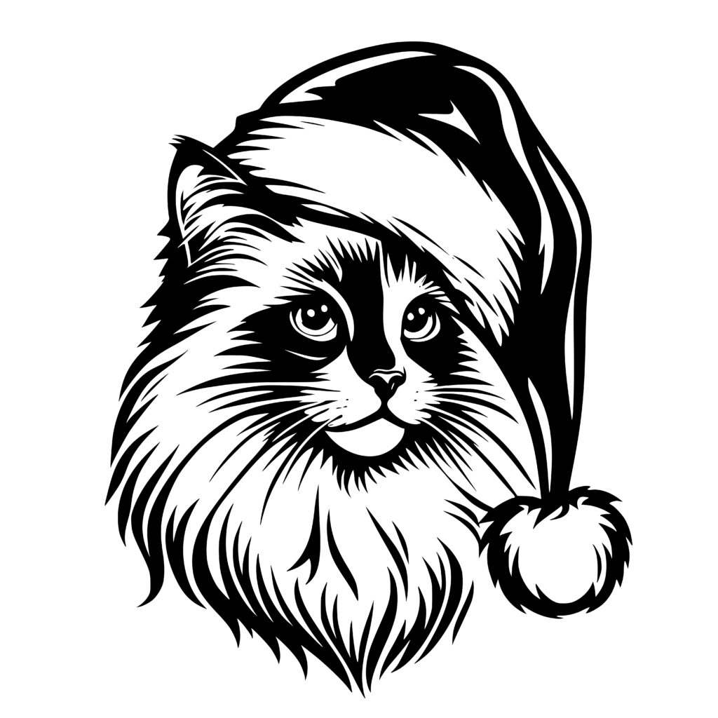 Christmas Festive Birman Cat SVG File For Cricut Silhouette christmas-festive-birman-cat-svg-file-for-cricut-silhouette