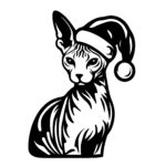 Santa Hat Sphynx Cat