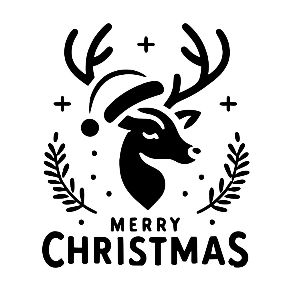 Merry Reindeer SVG File for Cricut, Silhouette, Laser Machines