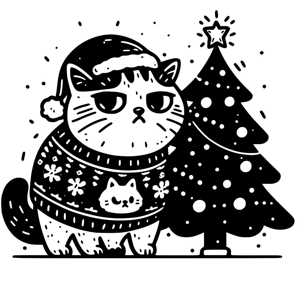 Funny Unimpressed Christmas Cat SVG for Cricut, Silhouette, and Laser