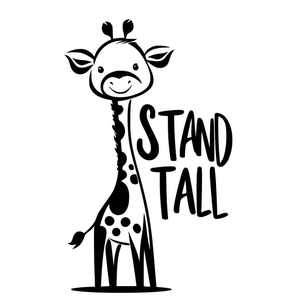 Stand Tall Giraffe SVG File: Instant Download for Cricut, Silhouette