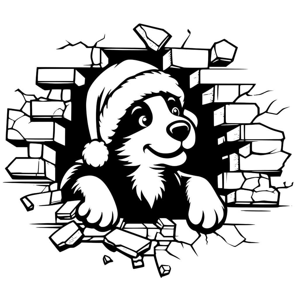 Santa Dog SVG File For Cricut Silhouette Laser Machines