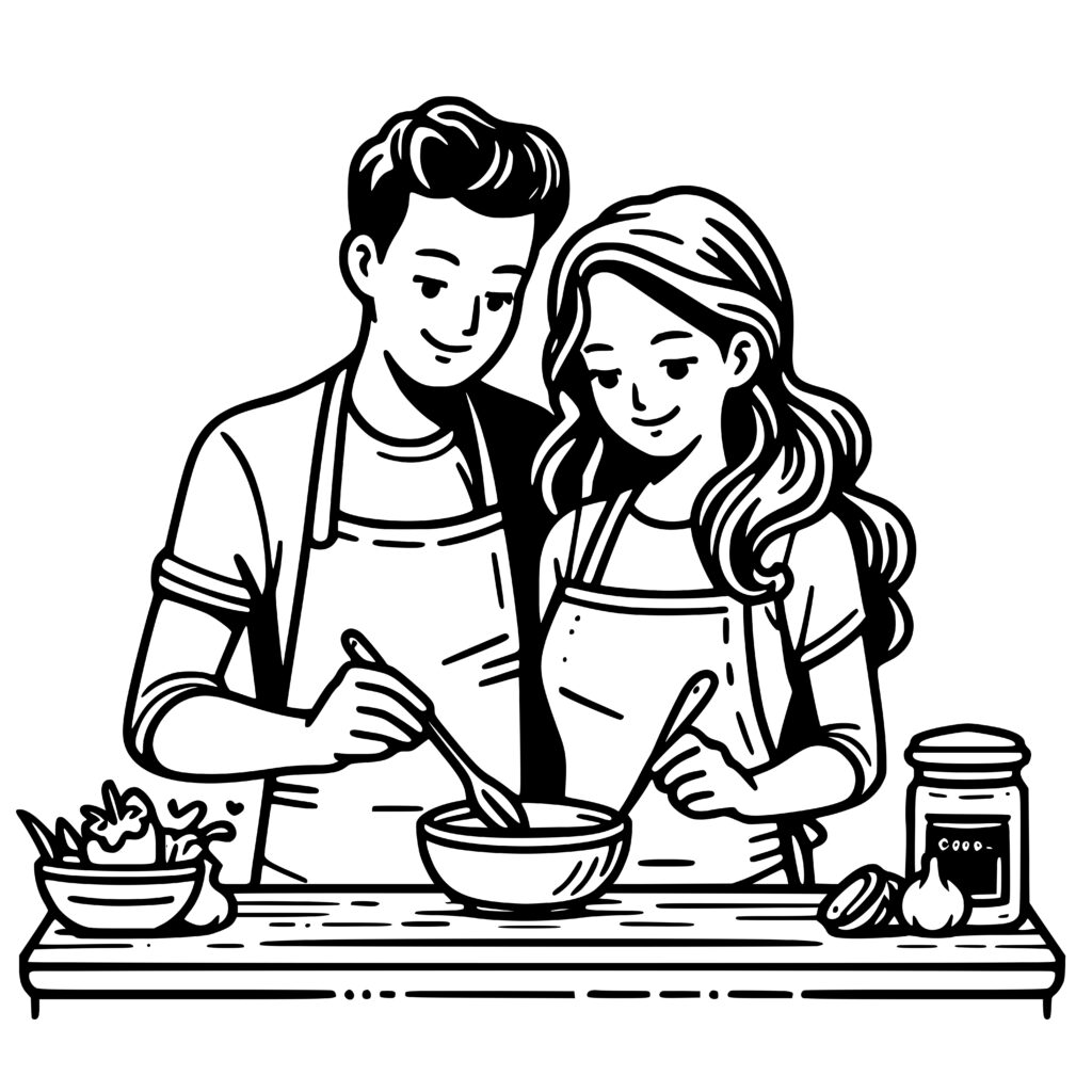 SVG File For Cricut Silhouette Cooking Together Couple Tags anniversary-couples-clip-art-library
