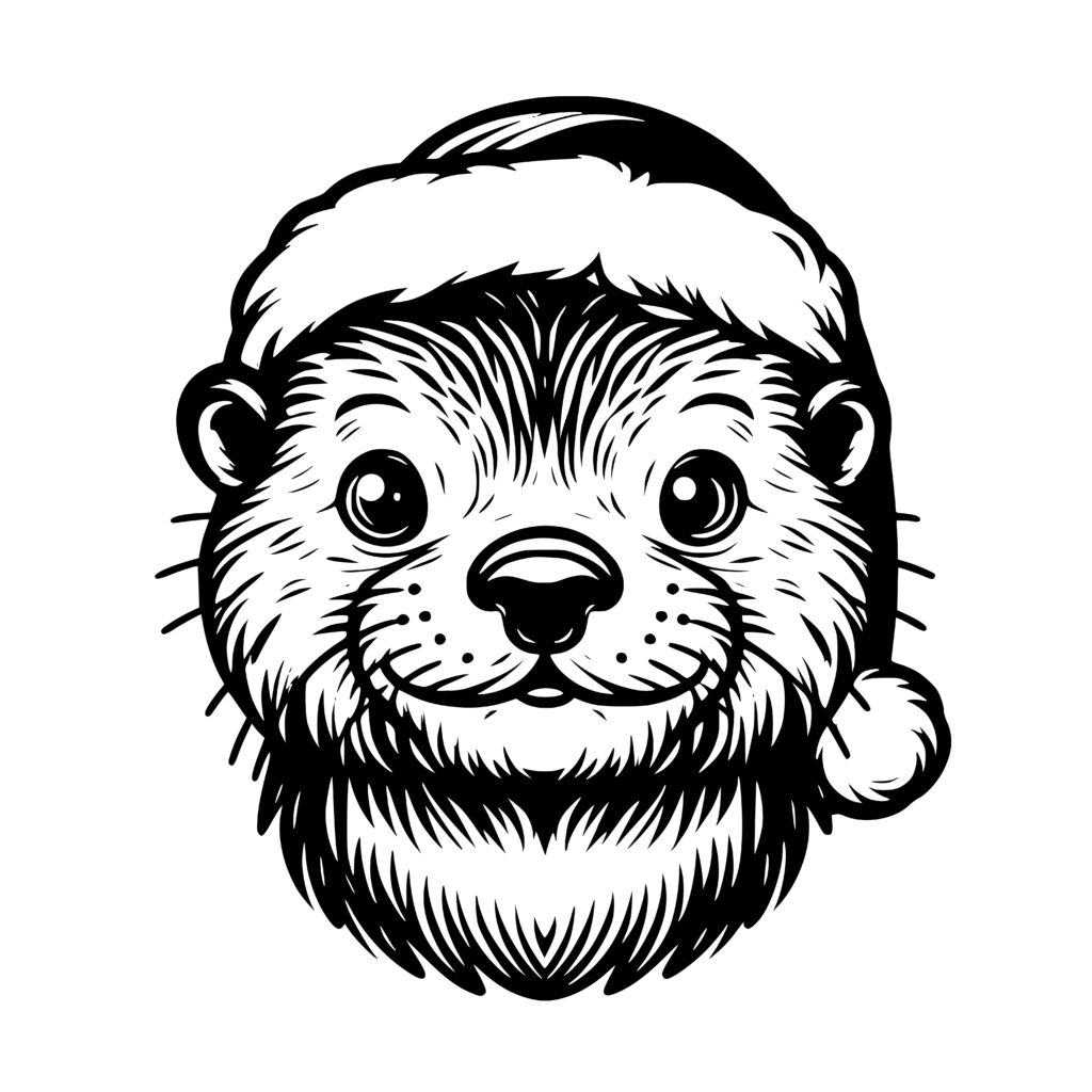 Otterly Cute Christmas SVG File for Cricut, Silhouette, Laser etching