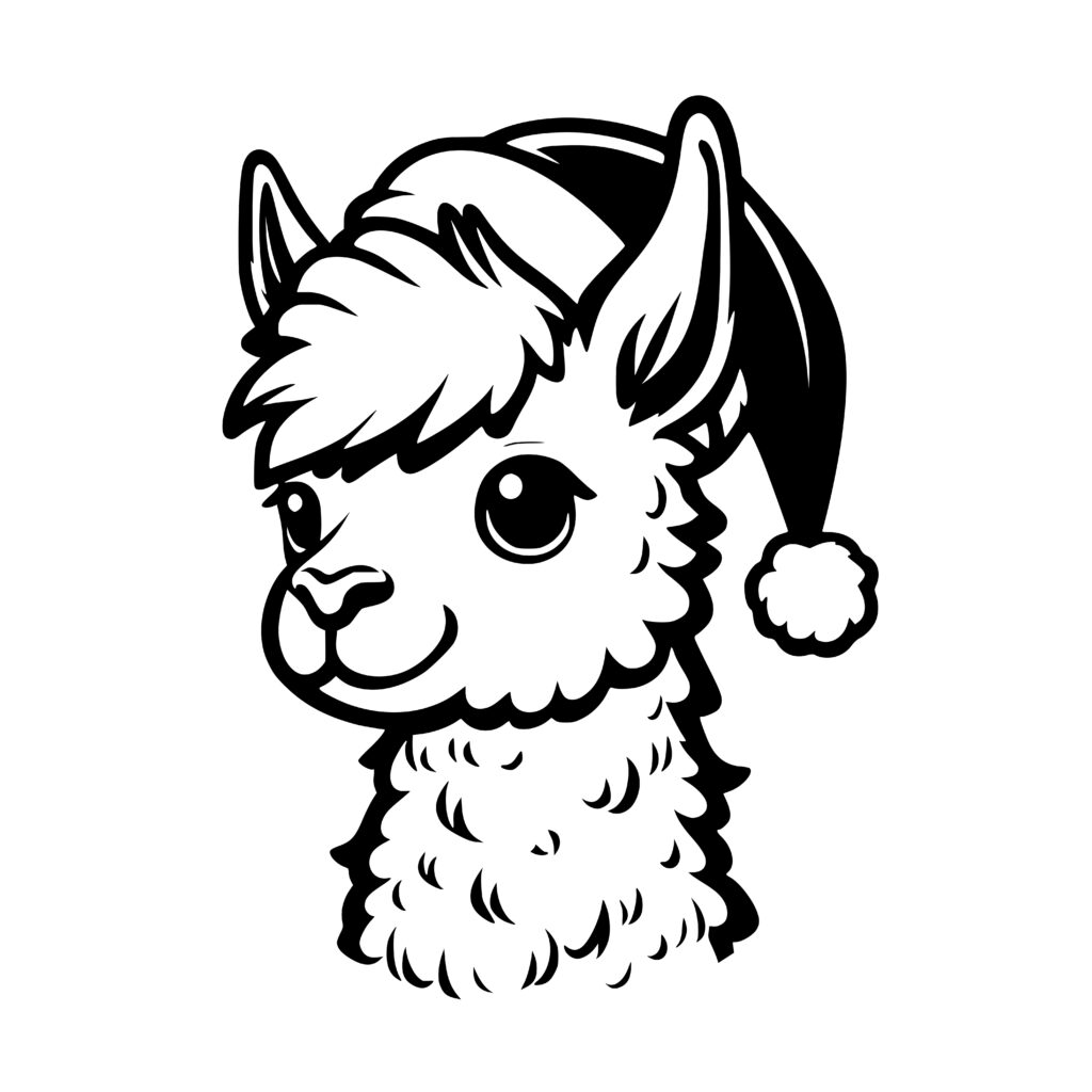 Christmas Llama SVG File for Cricut, Silhouette, xTool, Glowforge