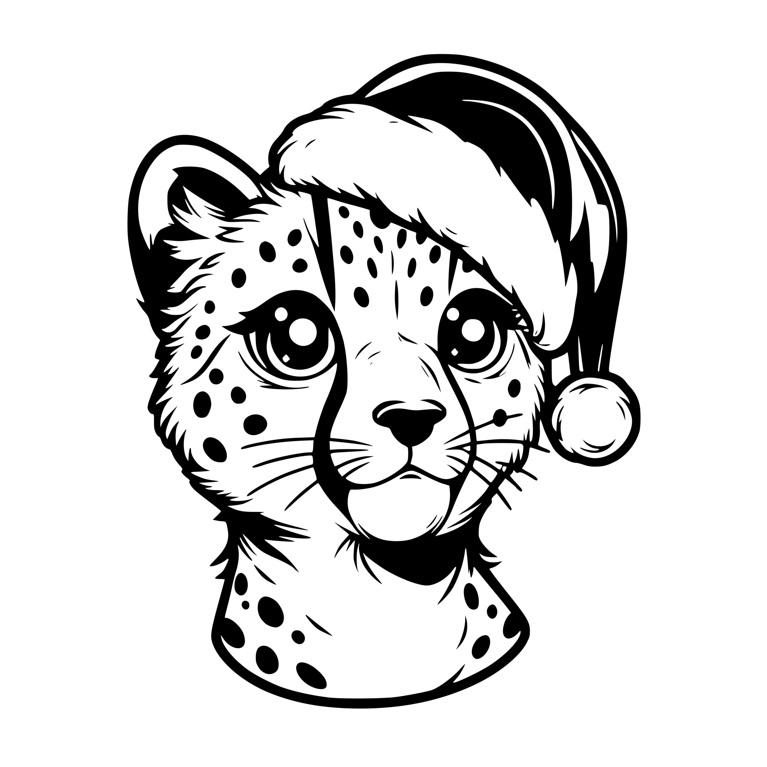 Cheetah Santa Hat SVG File: Instant Download for Cricut, Silhouette, Laser