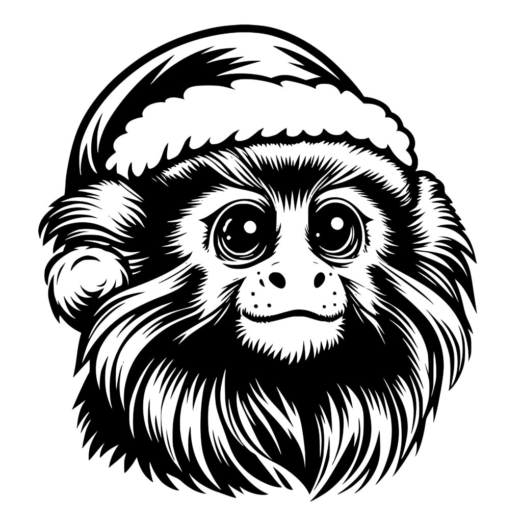 Christmas Monkey SVG File Perfect for Cricut, Silhouette, & Laser Machines