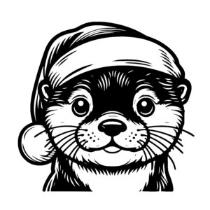 Santa Hat Otter