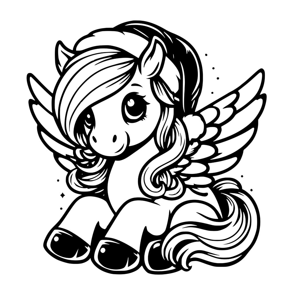 Christmas Pegasus Pony SVG File for Cricut, Silhouette, Laser Machines