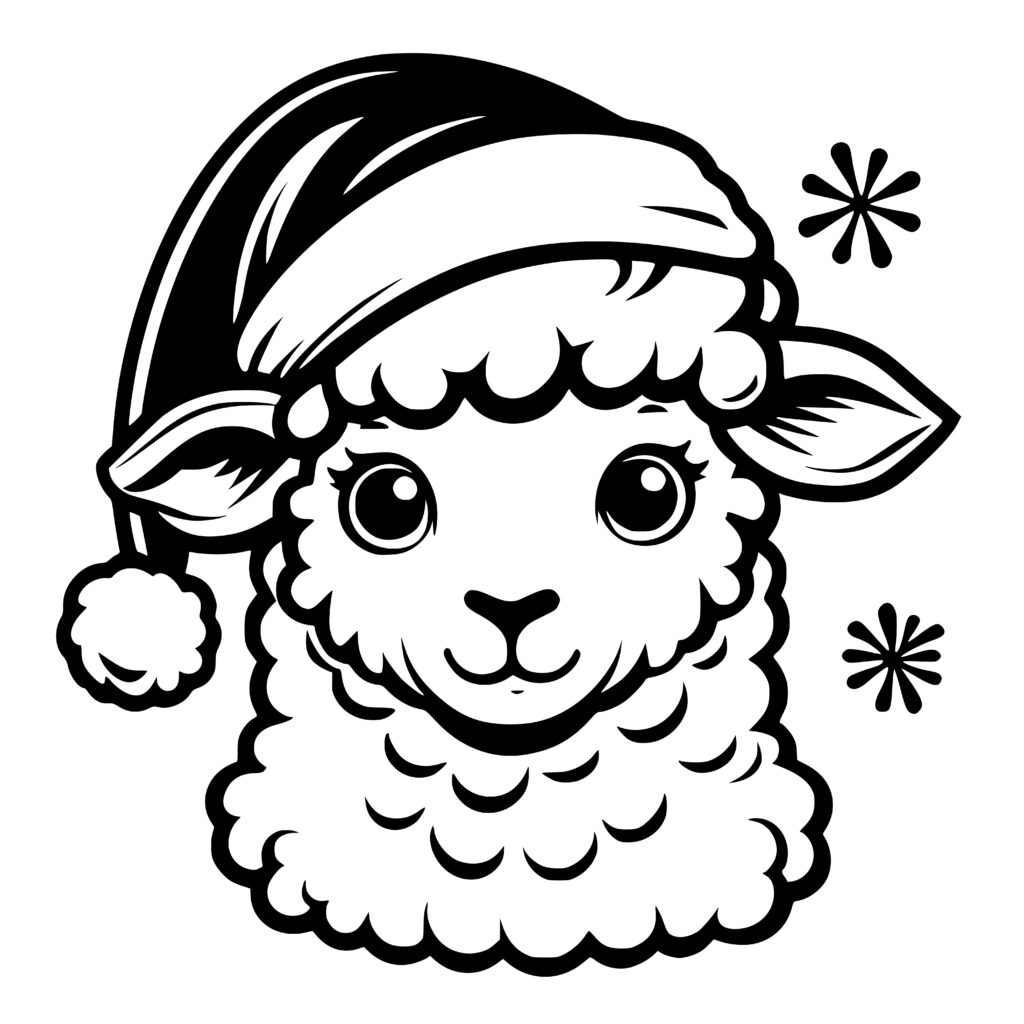 Christmas Sheep SVG File for Cricut, Silhouette, Laser Machines