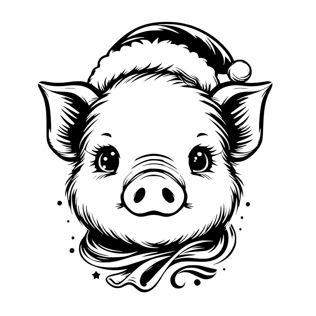 Christmas Pig SVG File: Instant Download for Cricut, Silhouette, Laser ...