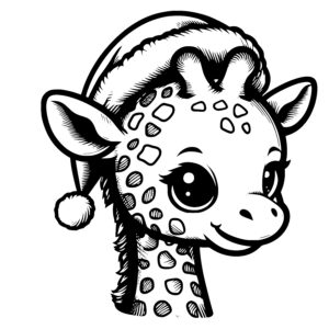 Giraffe Santa Hat