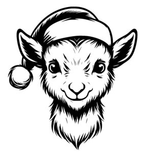 Goat in Santa Hat
