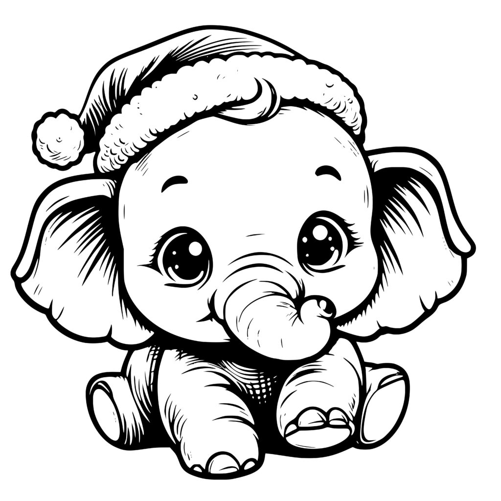 Festive Baby Elephant SVG File for Cricut, Silhouette, Laser Machines