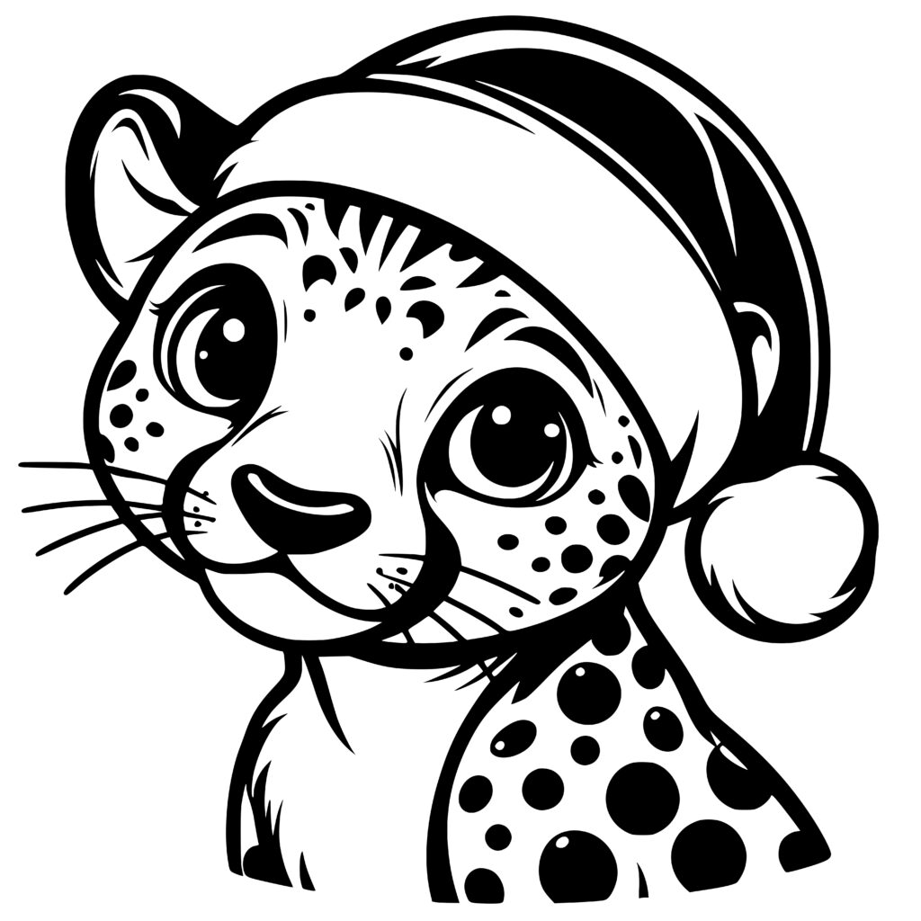 Santa Cheetah SVG File for Cricut, Silhouette, Laser Machines