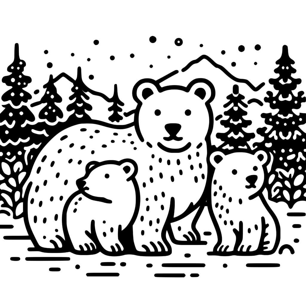 Winter Bear Family SVG File for Cricut, Laser, Silhouette, Cameo