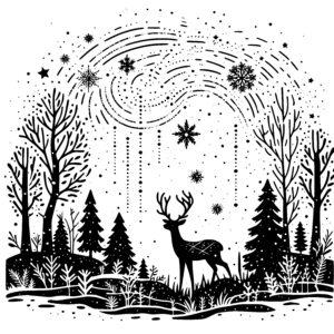 Forest Winter Deer