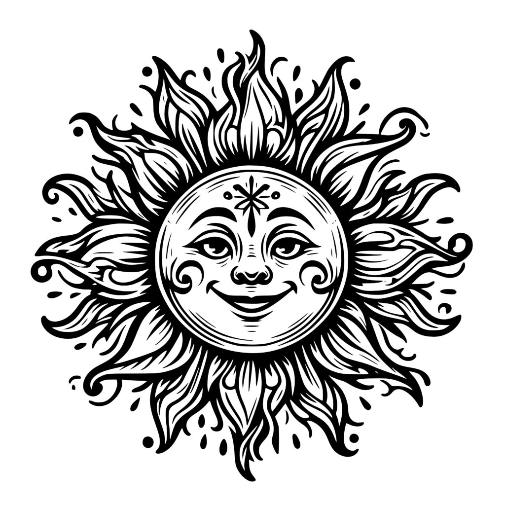 Serene Sun SVG File for Cricut, Laser, Silhouette, Cameo