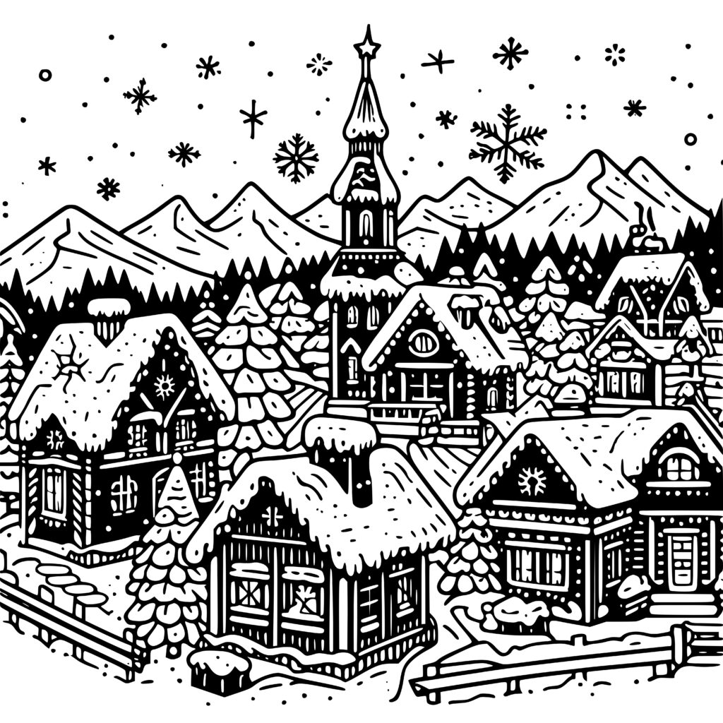 Winter Wonderland Village Design for Cricut, Silhouette, Laser Machines