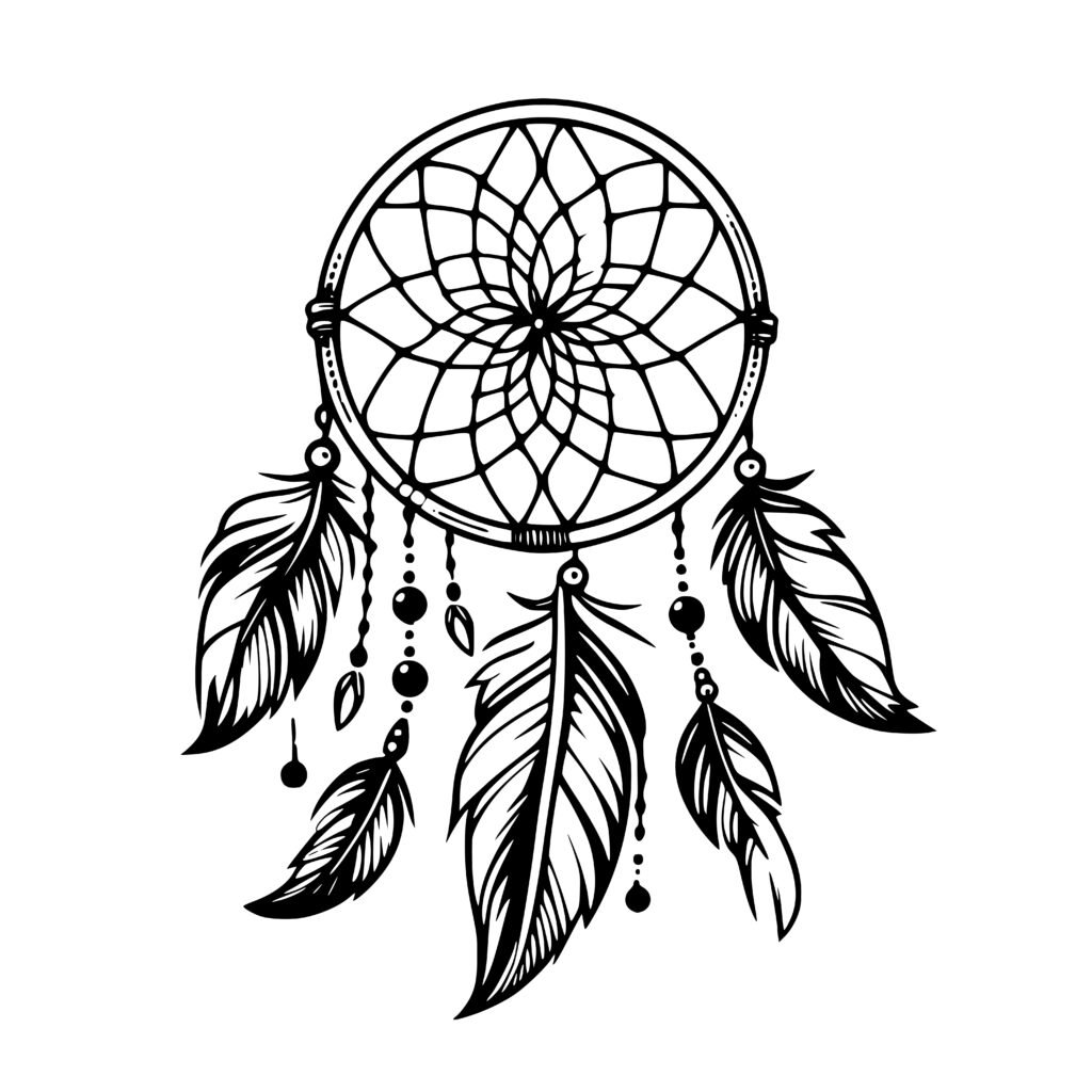 Feathered Dreamcatcher SVG, PNG, DXF Graphic for Crafting Machines