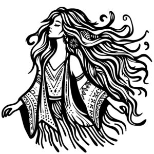 Long Hair Boho Lady