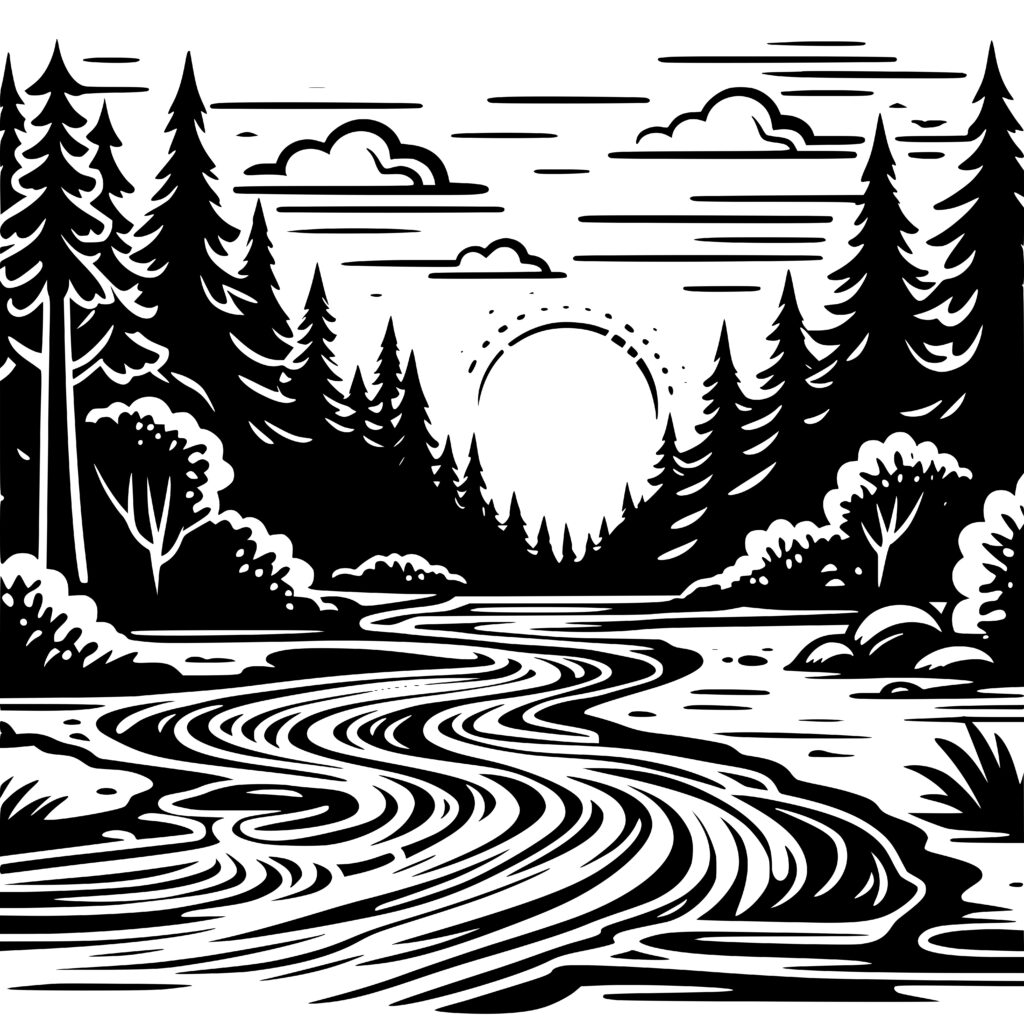 river-woods-landscape-design-for-cricut-silhouette-laser-machines