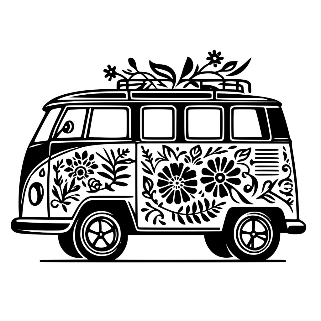 Floral Van SVG Boho Camper Design For Cricut Silhouette Laser floral-van-svg-boho-camper-design-for-cricut-silhouette-laser