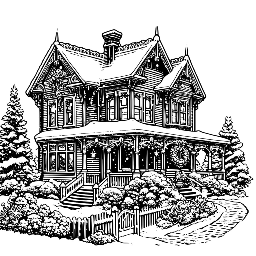 decorated-victorian-house-design-for-cricut-silhouette-laser-machines