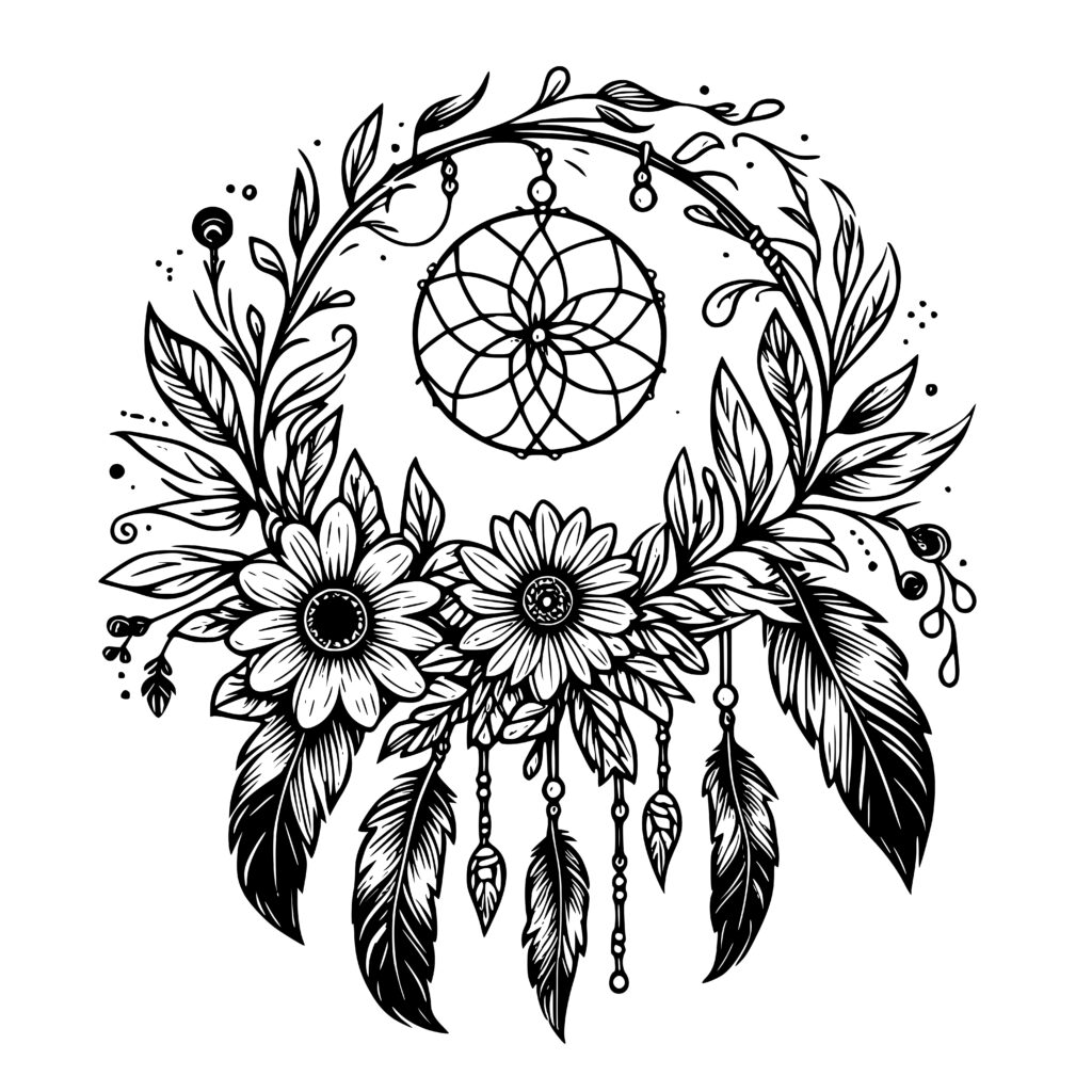 Floral Boho Dreamcatcher SVG for Cricut, Silhouette, Laser Machines