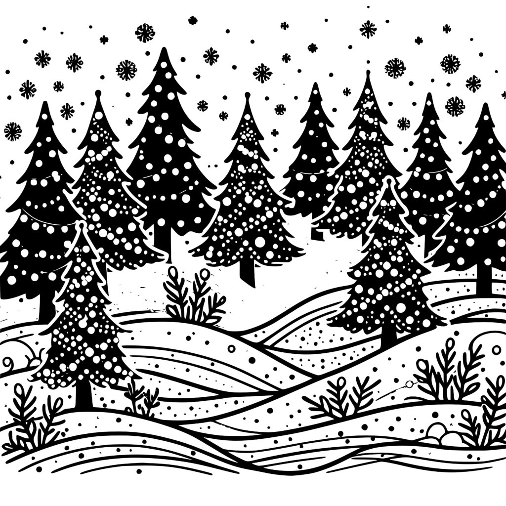 Whimsical Winter Forest SVG File for Cricut, Laser, Silhouette, Cameo