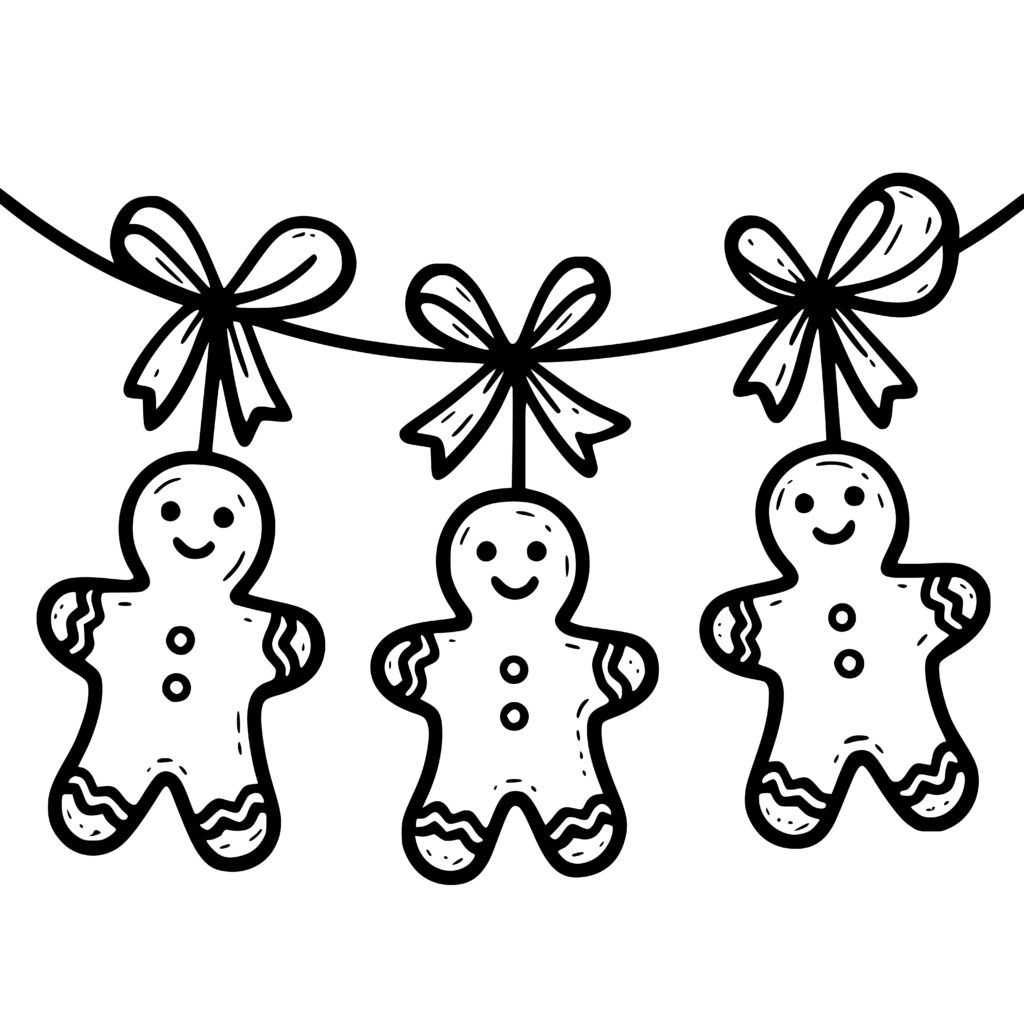 Gingerbread Man Garland SVG, PNG, DXF for Cricut & Glowforge