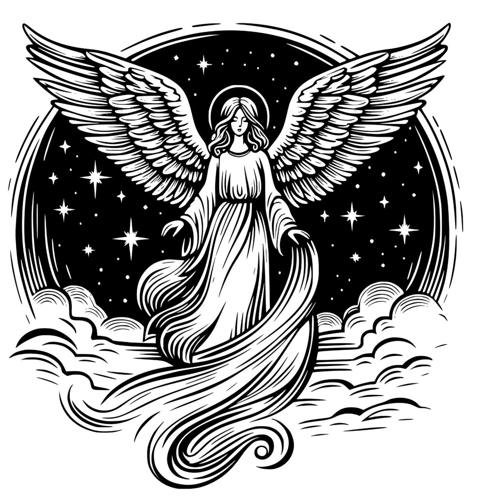 Celestial Angel SVG Design for Cricut, Silhouette, Laser Machines