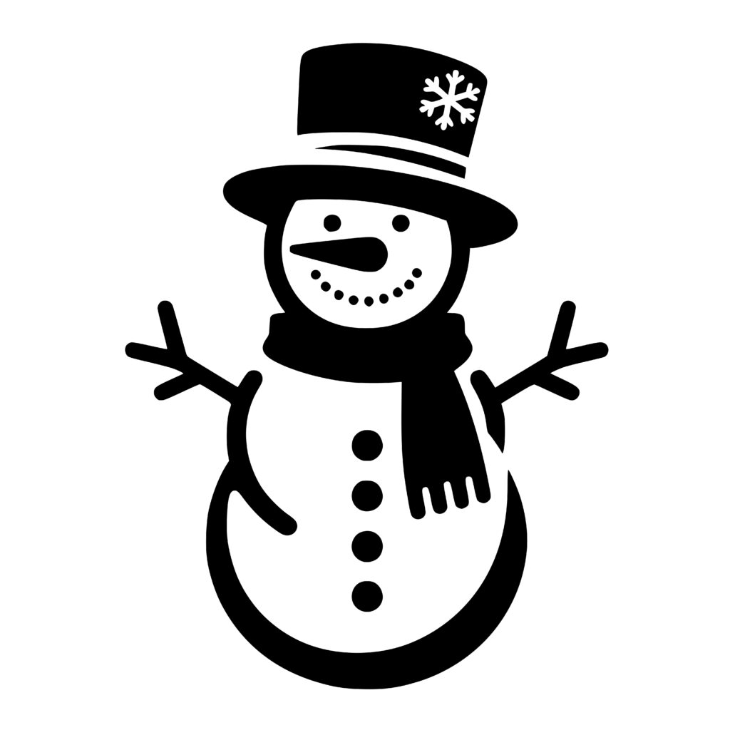 Classy Snowman SVG File for Cricut, Laser, Silhouette, Cameo