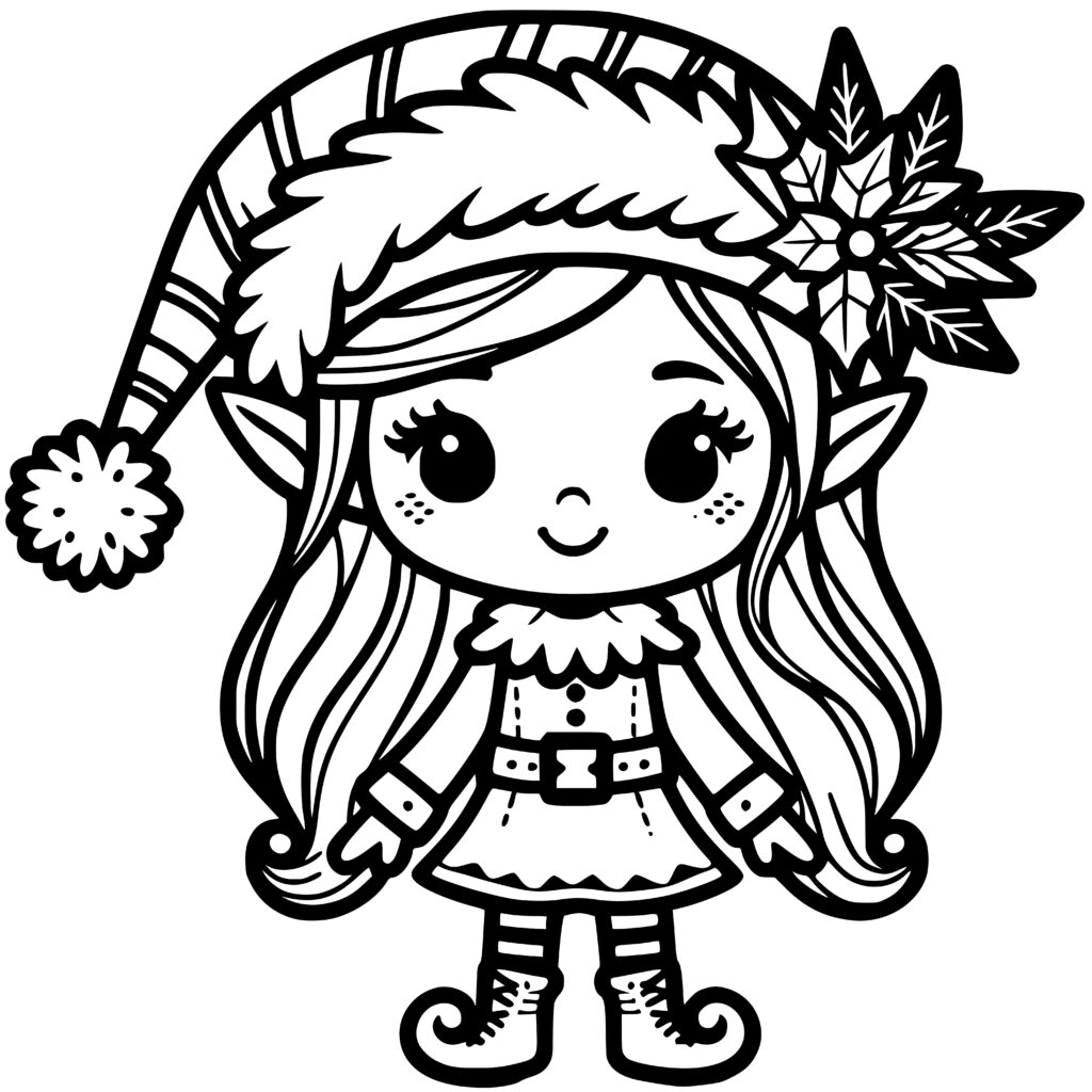 Holiday Elf Girl SVG File for Cricut, Laser, Silhouette, Cameo