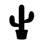 Planted Cactus Silhouette