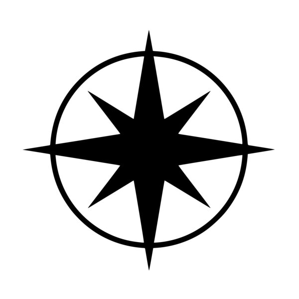 Compass Rose Silhouette SVG File for Cricut, Laser, Silhouette, Cameo