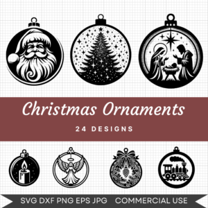 Christmas Ornaments Bundle – 24 Svg Designs