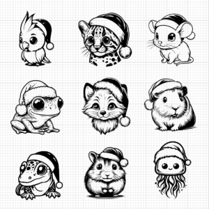 Santa Hat Animals (1)