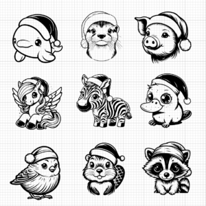 Santa Hat Animals (2)