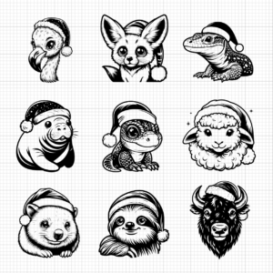 Santa Hat Animals (3)